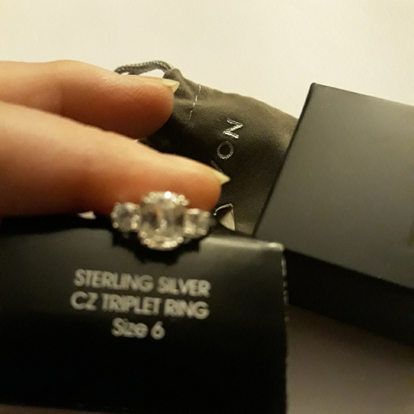 Avon Jewelry - Avon Sterling Silver CZ triplet ring